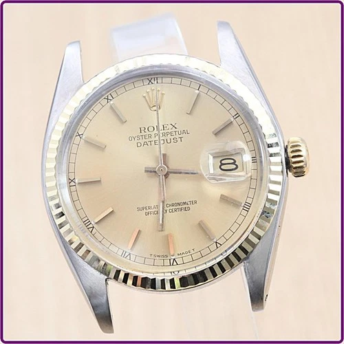 Mens Rolex 16013 18K/SS Champagne Gold Dial Datejust Automatic Watch Head