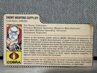 GI Joe Destro Cobra Enemy Weapons Supplier 1983 File Card ARAH