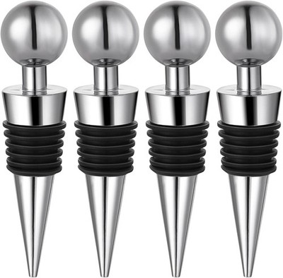 4 Pieces Wine Stopper, Reusable Wine Bottle Stopper, Bottle Stopper, Bottle S...