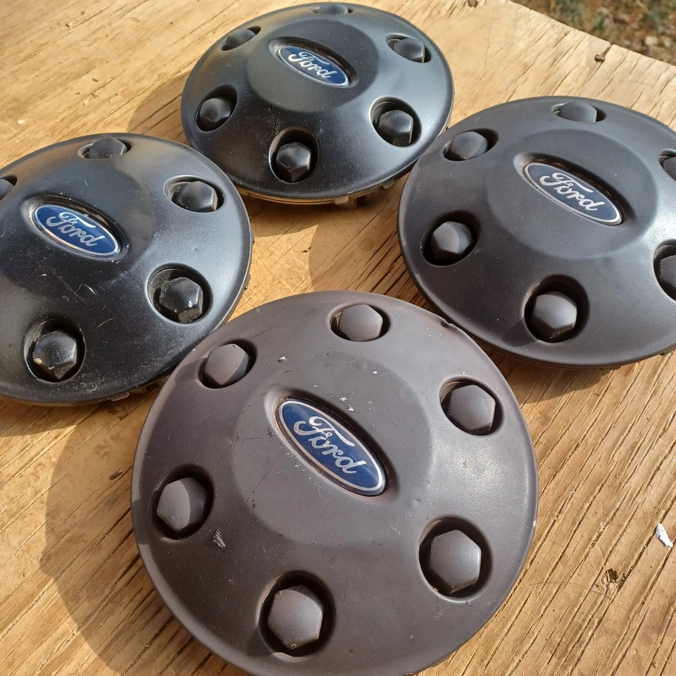 Juego de 4 tapas centrales ford f-150, pintadas de negro, 2004-2021 p/n 5L34 1A096 DB Foto 2 de 3