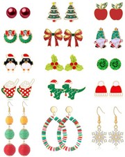 15 Pairs Hypoallergenic Christmas Earrings Set for Teen Girls Women Gold