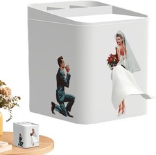 Creative Tissue Box Holder with Storage Retro Lady Flying Skirt Wedding Dress