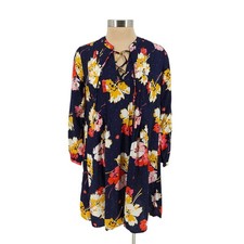 Old Navy Shift Dress Floral Polka Dot Long Sleeve Pleated Lace VNeck NWT Small