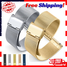 12  24mm Stainless Steel Mesh Metal Watch Strap Band Unisex