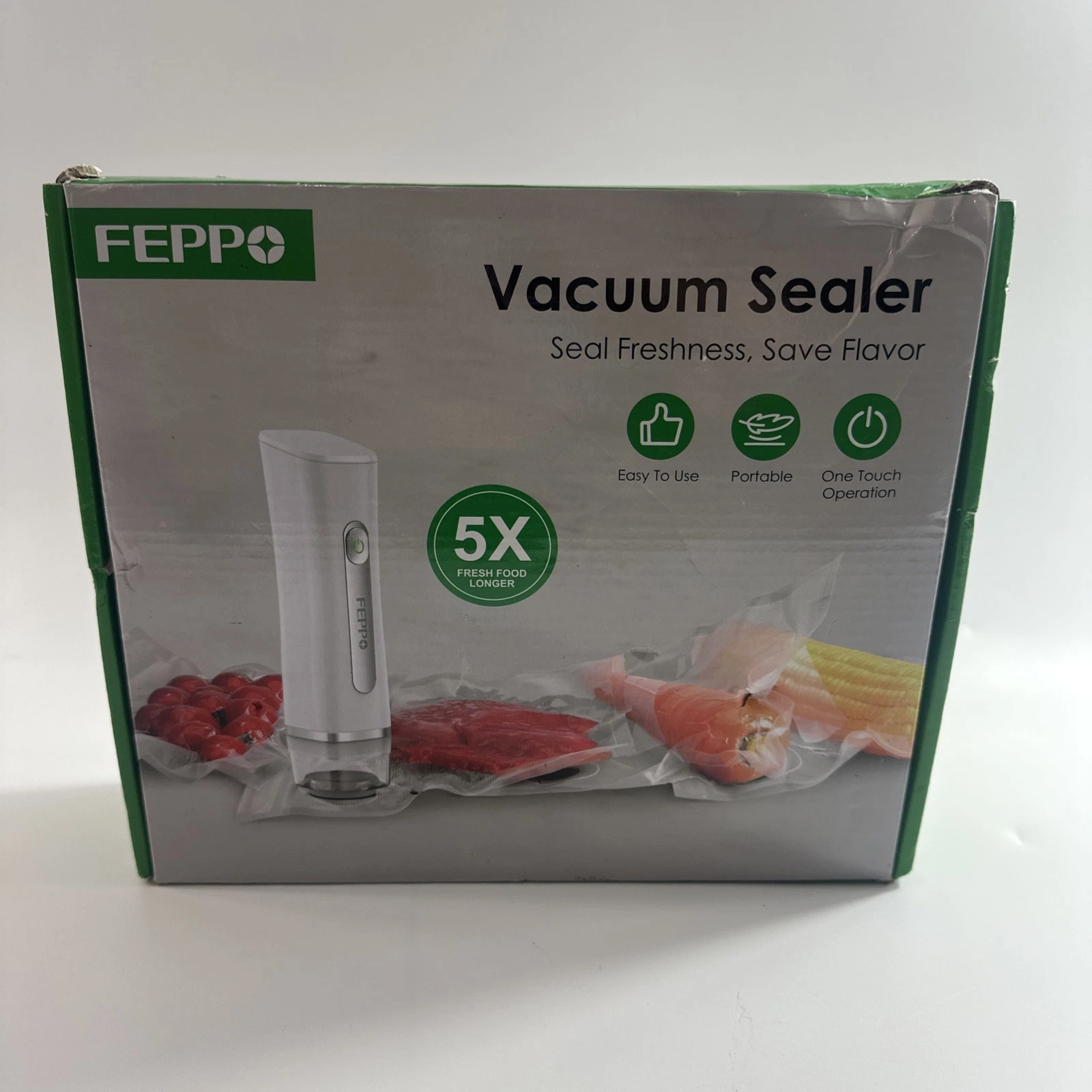 FEPPO Handheld Vacuum Sealer Open Box Never Used 30 Bags