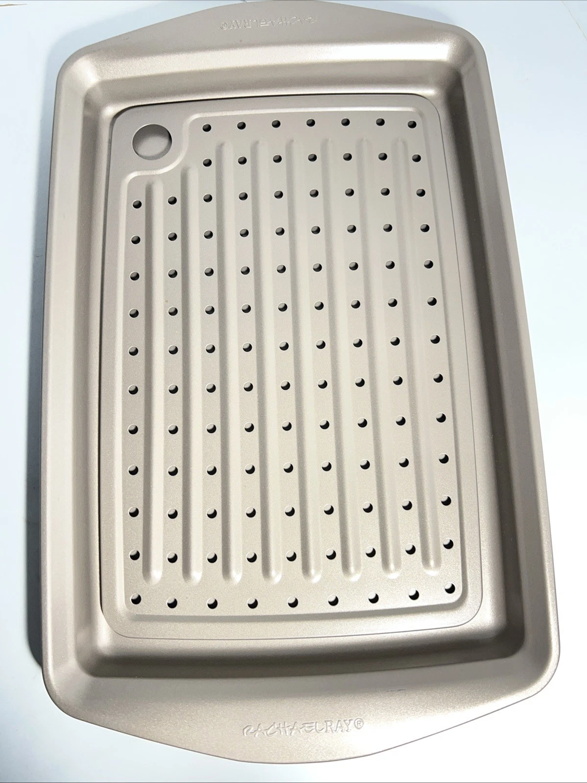 Rachael Ray Cucina Nonstick Crisper Pan Set In Latte.