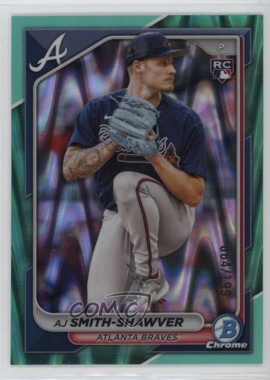 2024 Bowman Chrome Aqua RayWave Refractor /199 AJ Smith-Shawver #22 1d4b