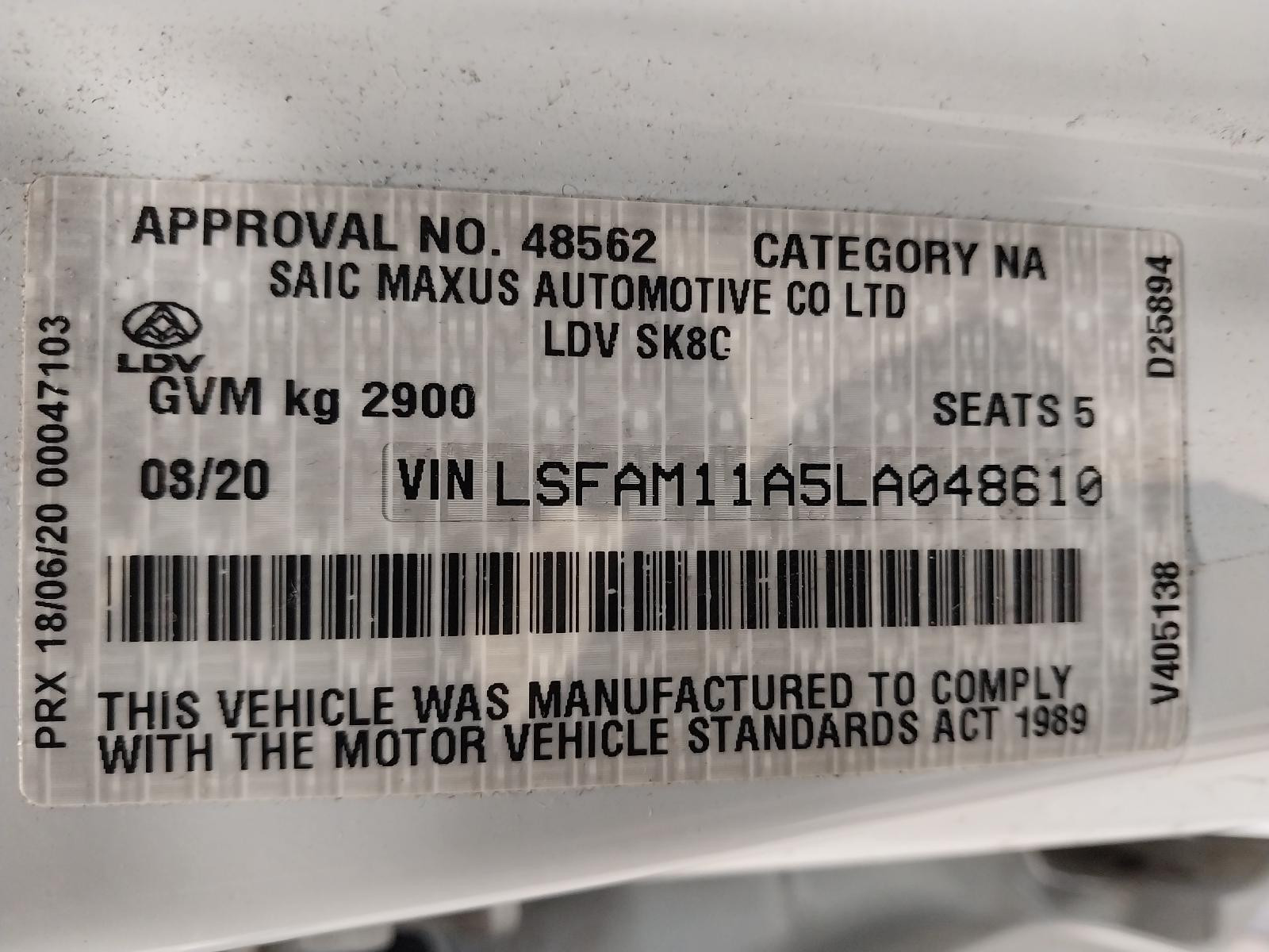 2020 Ldv T60 TURBO/SUPERCHARGER ELECTRIC ACTUATOR ONLY 2.0 SK8C 06/2020-08/2021 4019 image 9