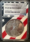 1993-P Silver American Eagle PF69 ULTRA CAMEO Flag Core