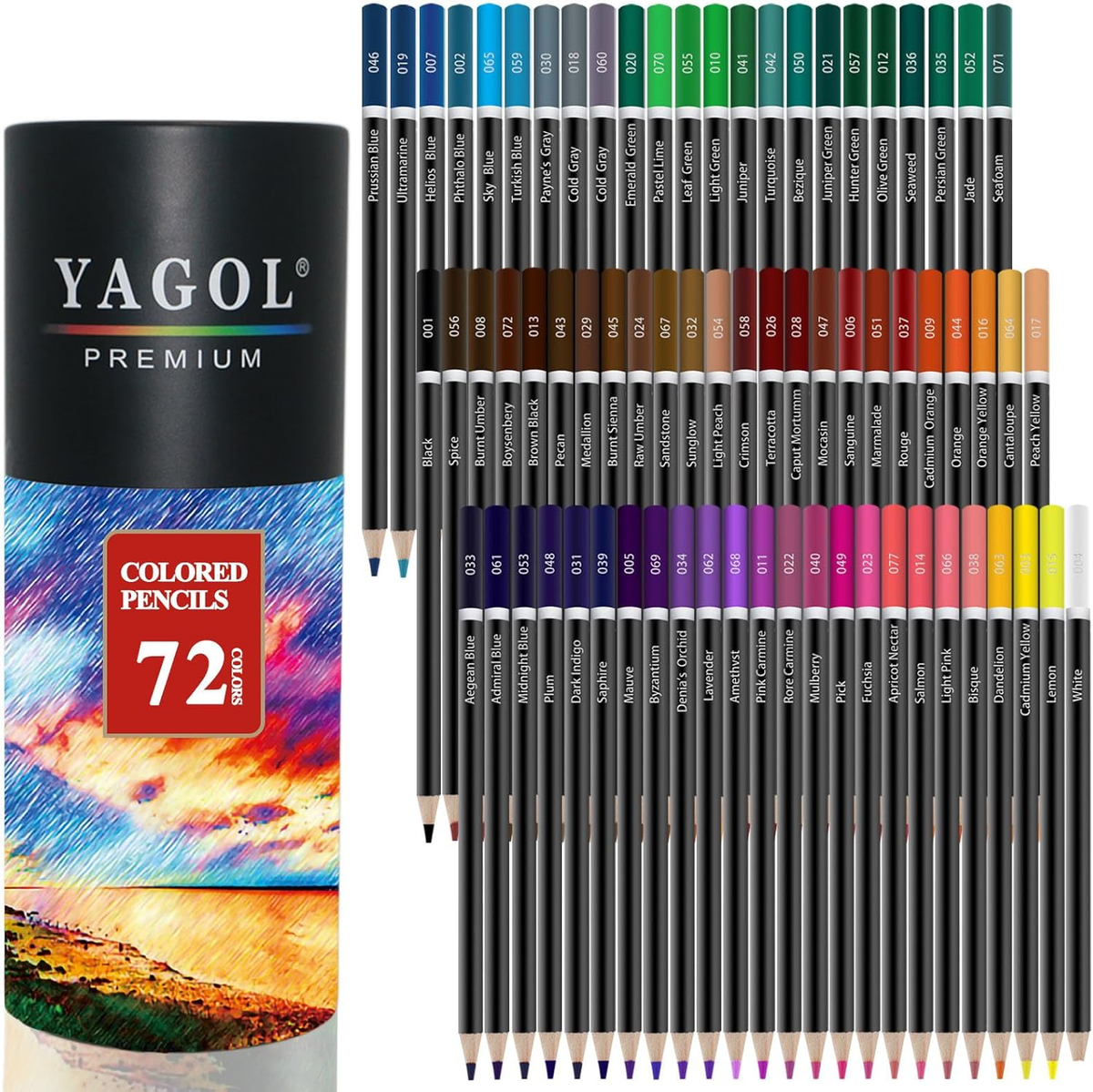 Colored Pencils for Adult Coloring Books, 72 Colored Professional