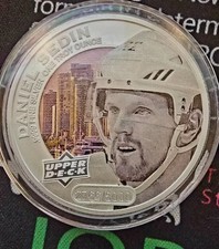 2017 Cooks Island Daniel Sedin NHL Colorized 1 Troy Oz .9999 Silver Coin
