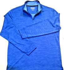 Club Room Performance 1/4 Zip Pullover Mens L Blue Long Sleeve Moisture NWOT