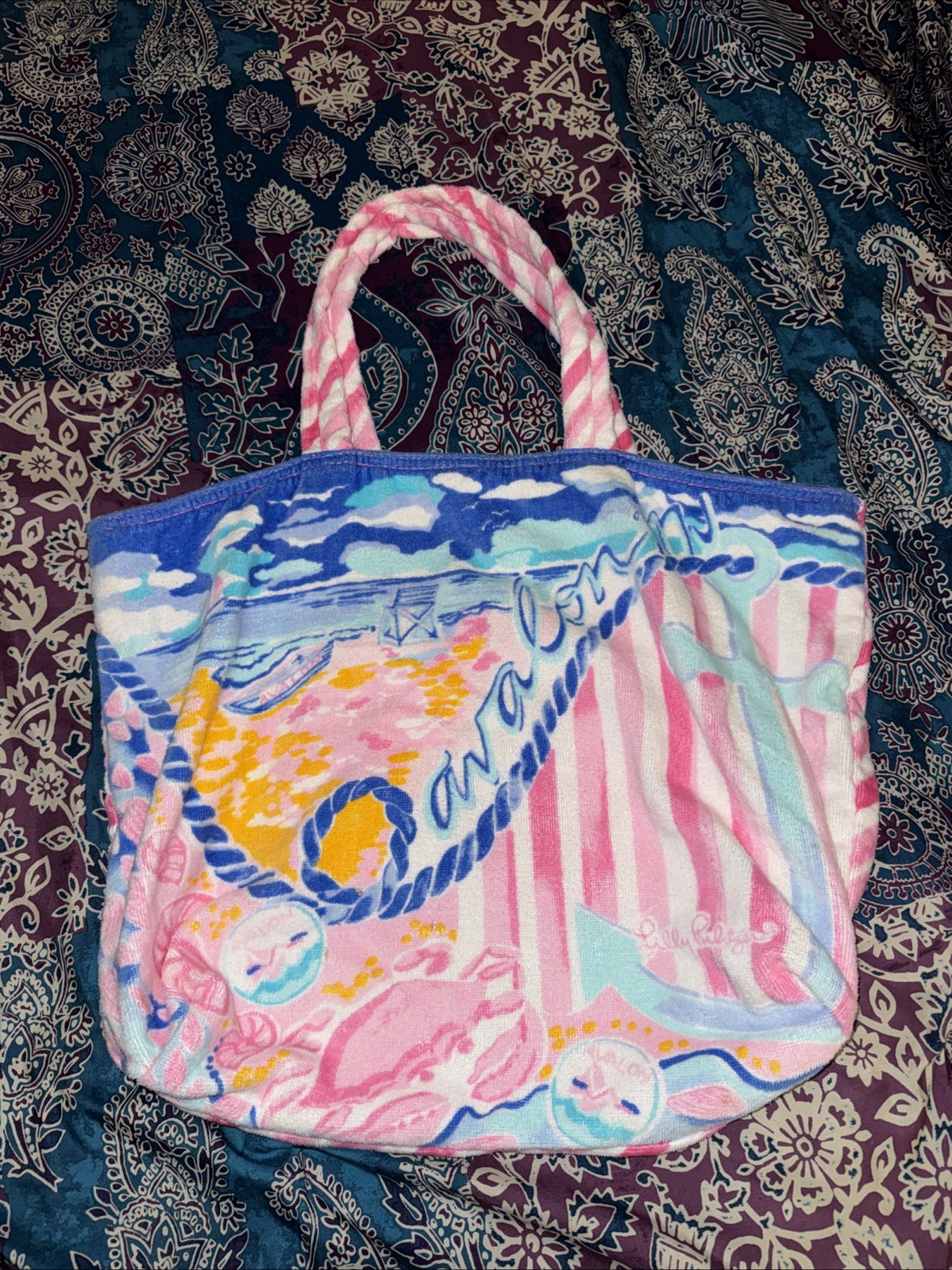 Bolso de Mano Lilly Pulitzer Avalon Nueva Jersey Destino Vacacional Terry Playa