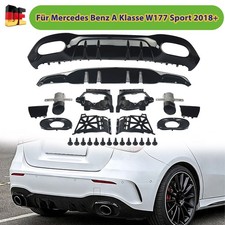 Glanz Schwar Heckdiffusor Auspuffendrohre Sport A35 Stil für Mercedes W177 2018+ Glanz Schwar Heckdiffusor Auspuffendrohre Sport A35 Stil für Mercedes W177 2018+