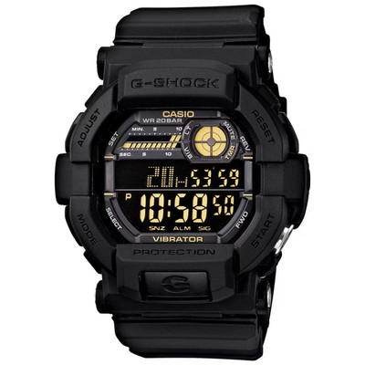 New Casio G-Shock Mens Digital Watch GD-350-1B Collection Black Out 2013.