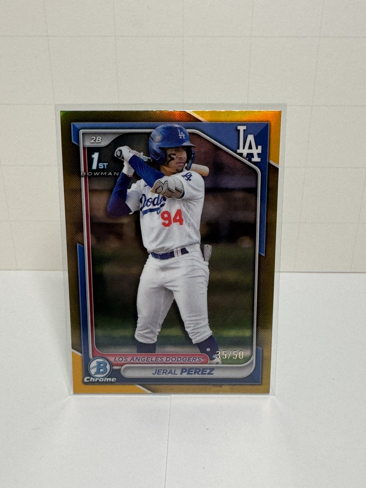 2024 1st Bowman Chrome Jeral Perez #BCP-158 Gold Refractor /50 (RC)