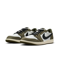 Nike Air Jordan 1 Retro Low OG Medium Olive Black White Sneaker HQ6998-200 Sz 12