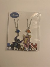 2-piece Set Disney Lilo Stitch Best Friends 2 Necklaces Brand New Silver Tone