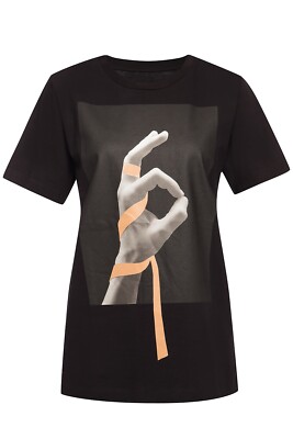 MM6 MAISON MARGIELA LOGO HAND PRINT TSHIRT BLACK 