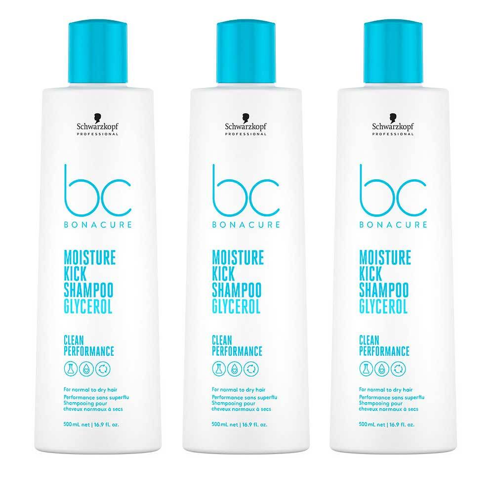 3x Шампунь Schwarzkopf BC Bonacure Moisture Kick Shampoo 500 мл 1500 мл 8390₽