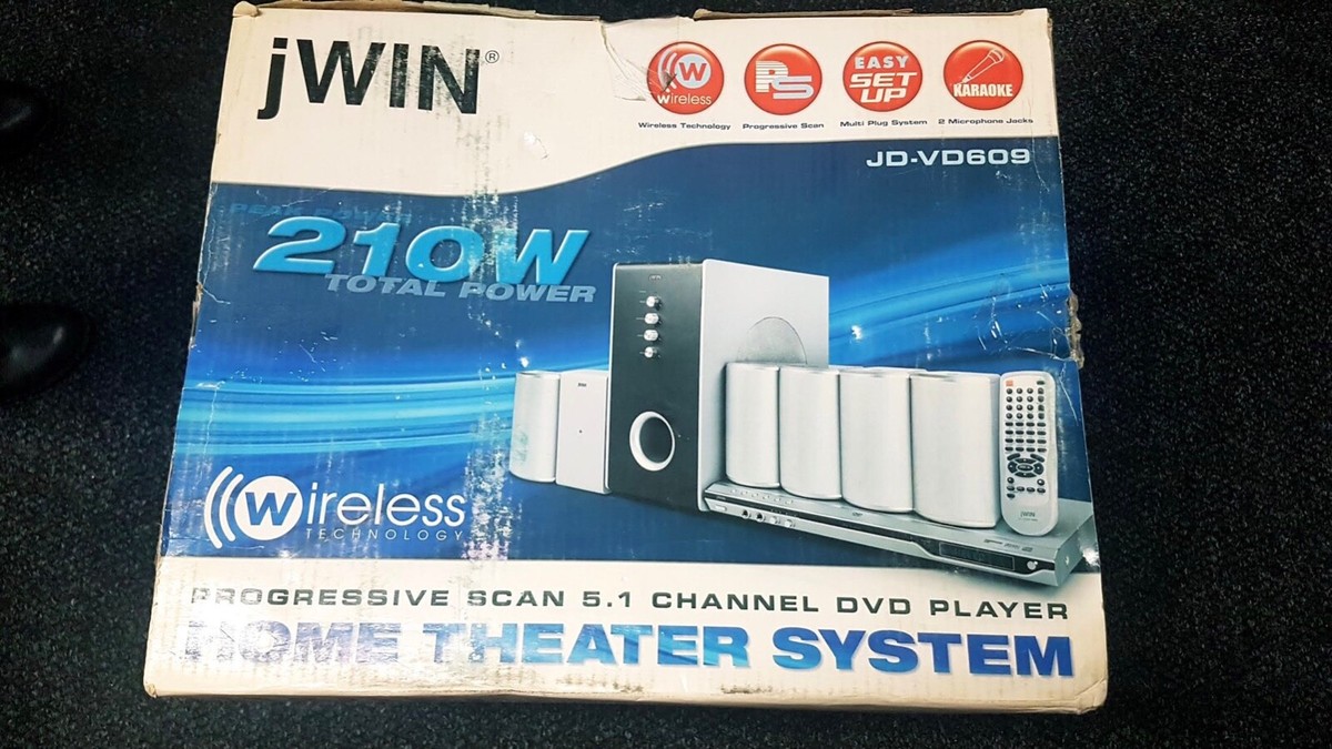 Jwin JD-VD609 5.1 home theater system with DVD 2.4 ghz wireless