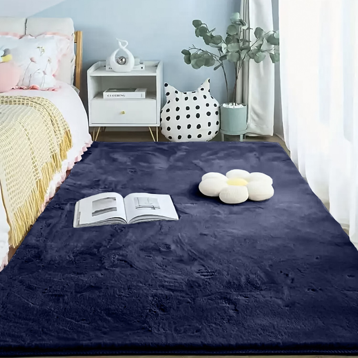 Non Slip Fluffy Rugs Large Shaggy Rug Bedroom Living Room Soft Carpet Floor Mats