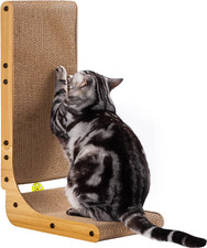 L-Shape Cat Scratcher,26.8" Cat Scratchers w/ Ball - Indoor Cats,Cat Scratch Pad