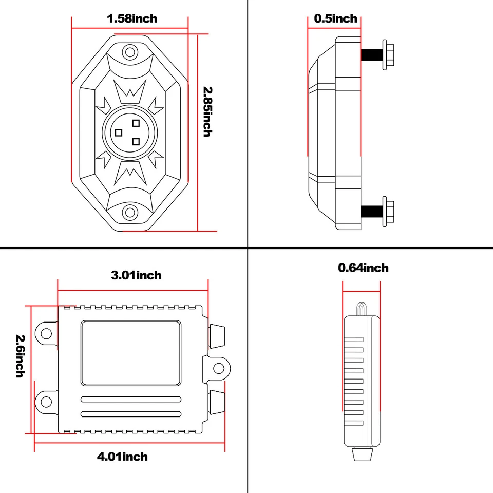 Para Polaris RZR XP 4 1000 Turbo RZR 900 8x RGB LED luzes de rocha offroad Underglow - Imagem 4 de 4