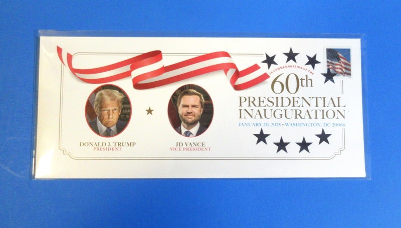 DONALD J. TRUMP, JD VANCE 2025 OFFICIAL 60th PRESIDENTIAL INAUGURATION CACHET