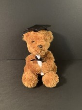 Aurora Graduation Brown TEDDY BEAR Plush Toy 8  With Black Cap  Diploma 