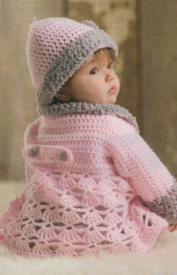MODERN BABY SWEATER SET SIZES CROCHET PATTERN INSTRUCTIONS
