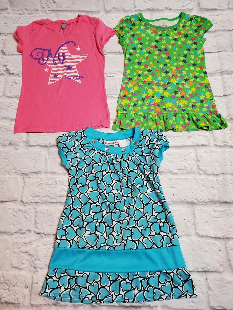 Girls Clothes Size 5-8 Lot 5 Tops Bottoms Cat & Jack Circo Black Pink Blue