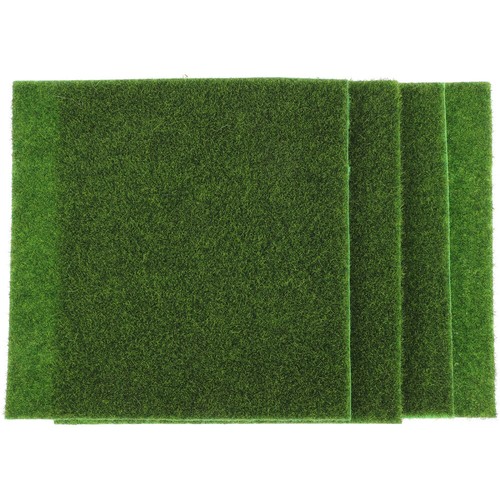 4 Pcs Indoor Plants Outdoor Rugs Faux Grass Mat Miniature Ornament eBay