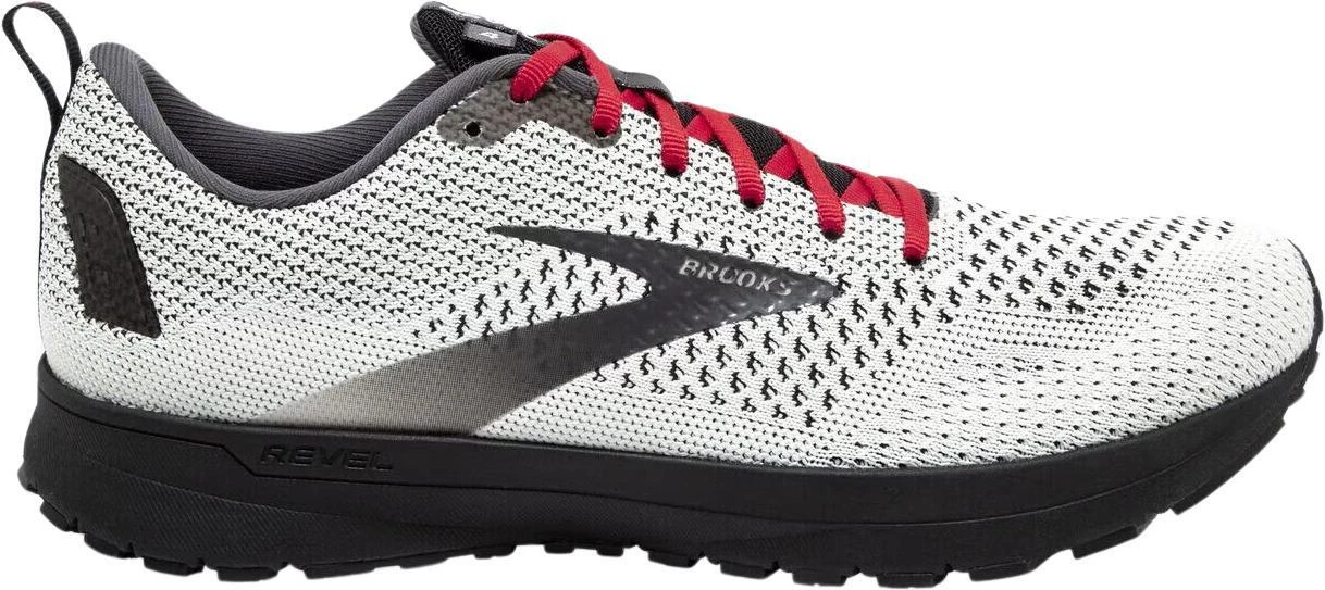 Brooks Revel 6 Mens Running Shoes Red White Black Knit Size 12.5 D Cushioned Brooks Revel 6 Red Black for sale | eBay main image 4