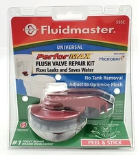 Fluidmaster 555C Universal PerforMax Flush Valve Toilet Repair Kit Fixes Leaks