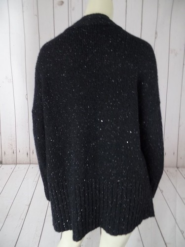 Maglione J JILL M Petite nero lana poli acrilico mohair misto nylon paillettes CHIC! - Foto 8 di 12