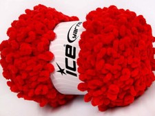 4-Skein Lot Chenille Boucleron Yarn Superbulky 4x100g/44m Superbulky Red