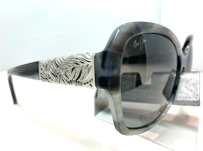 MAUI JIM SWAYING PALMS MJ 530-91 GREY WHITE GOLD POLARIZED SUNGLASSES NEW 9.5