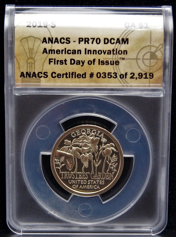 2019-S Georgia $1 American Innovation First Day of Issue ANACS PR70 DCAM