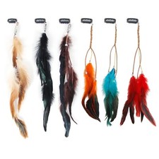 Feather Hair Clips Handmade Hippie Feather Extensions with Clip Comb Tribal F...