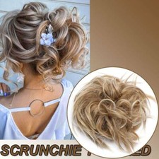 Extensiones de cabello gruesas X-grandes desordenadas moño crujiente envoltura de cabello naturales