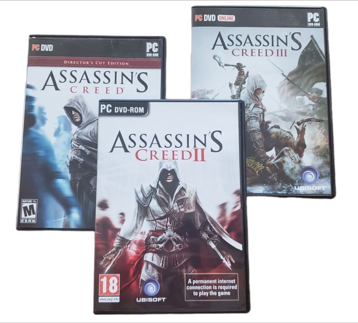 Assassins Creed & Assassins Creed II 2 Lot Of (2) PC DVD ROM Video Games