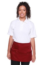 Black Waist Apron with Zip Pockets Chef Bar Pub Catering Restaurant Espresso