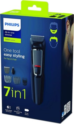 Philips 7-in-1 All-in-One Trimmer, Series 3000 Pflegeset für Bart & Haare mit