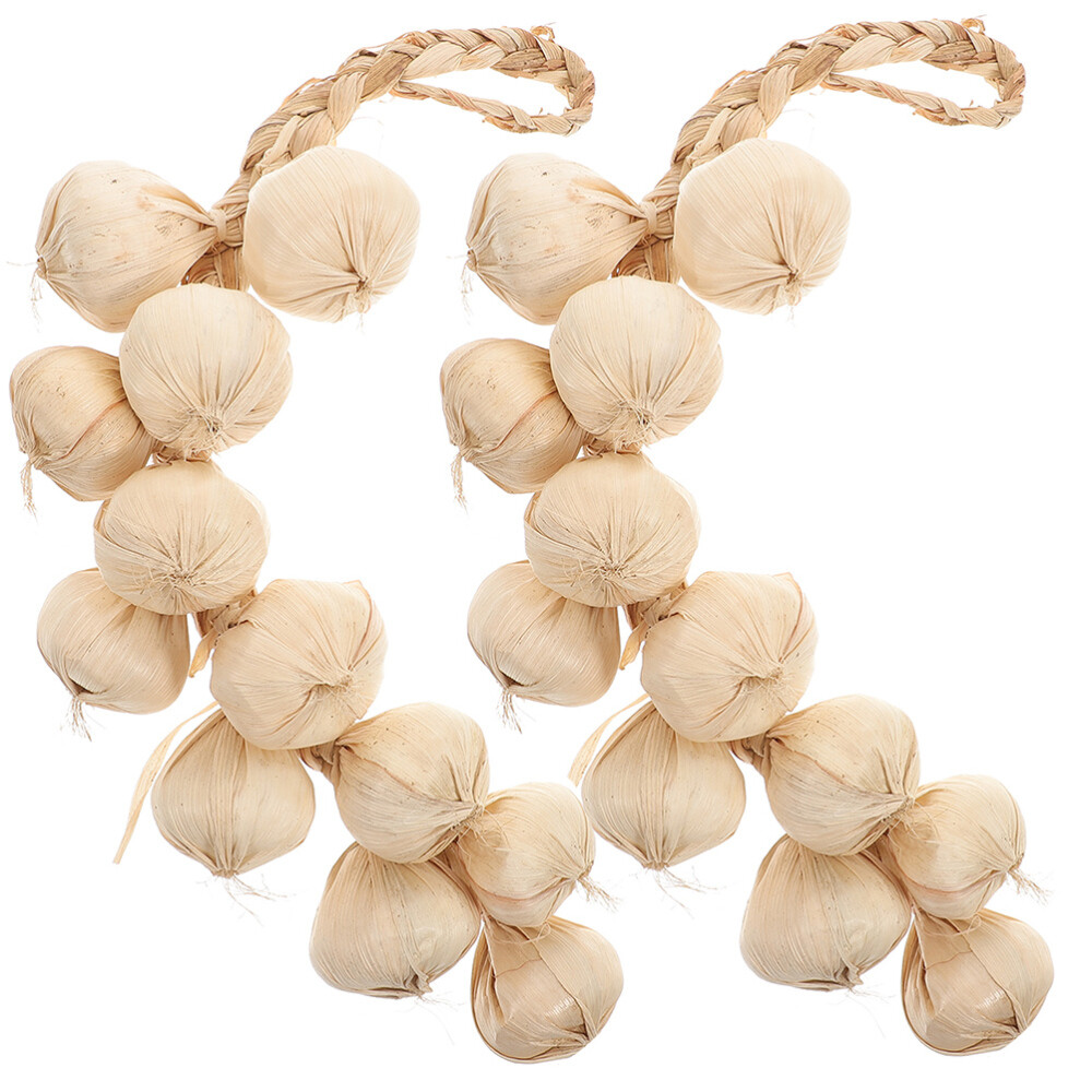 Artificial Garlic SEWACC 2pcs String Fake Garlic Hanging Garlic