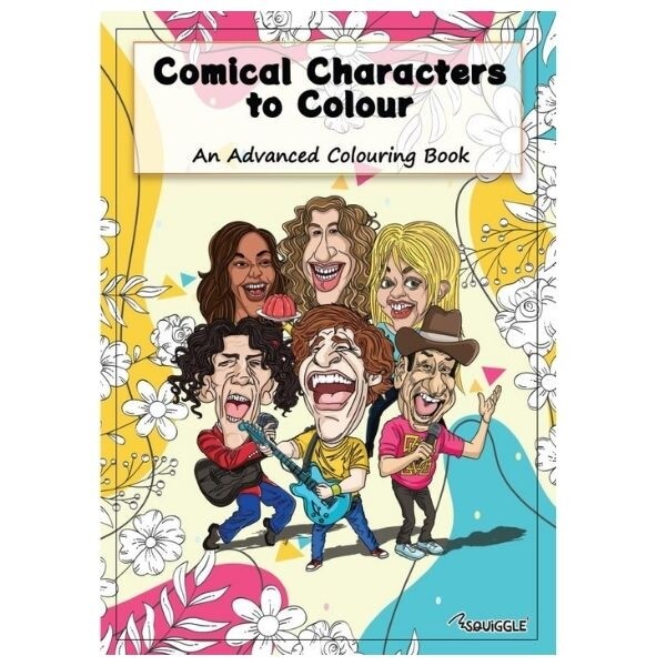 A4 Comical Characters Colouring Book Kids Adults Therapy Colouring Book - Image 2