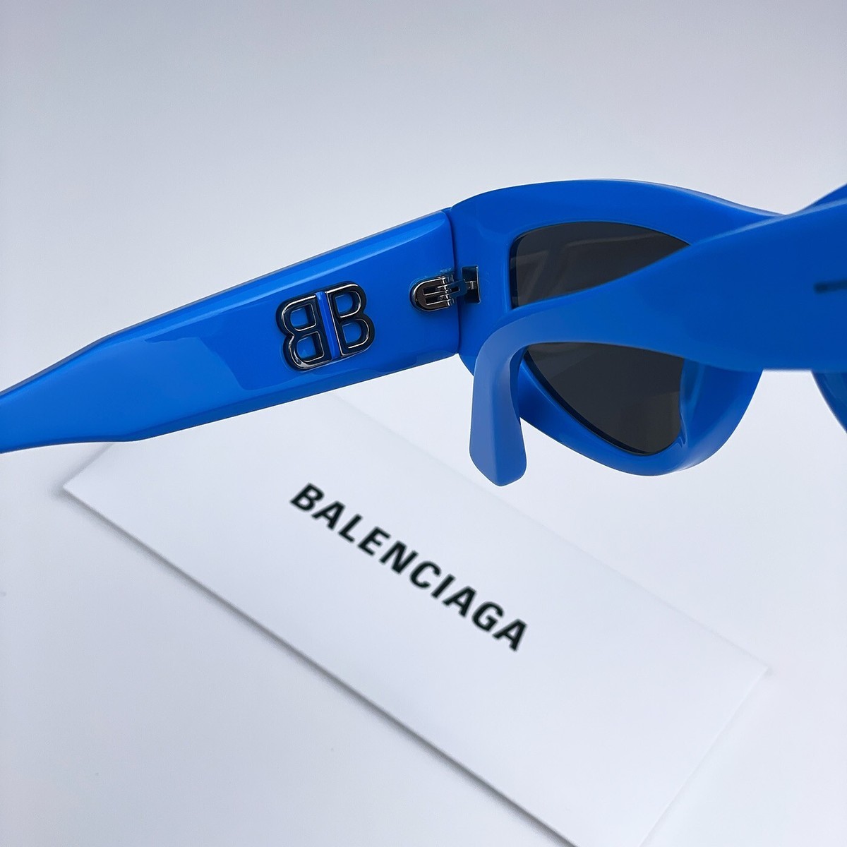 SALE! NEW Balenciaga BB0243S 004 Blue Grey Cat Eye Unisex Sunglasses Balenciaga Women Sunglasses Blue Grey Cat Eye BB0243S 004  main image 3