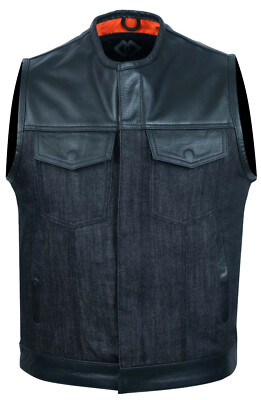 black denim motorcycle vests