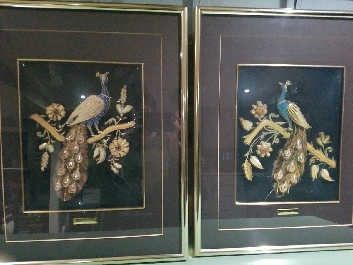 2- 3D Peacock Framed Art 16 x 20 x 2