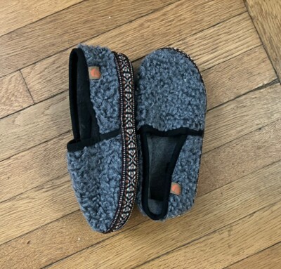 Size 1 Boy's Slippers Acorn Big Kid Size 1/2 Gray Woolen Moccasin 
